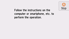 Skjermbildet Enkel trådløs tilkobling: Følg instruksjonene på datamaskinen, smarttelefonen eller tilsvarende for å utføre operasjonen.